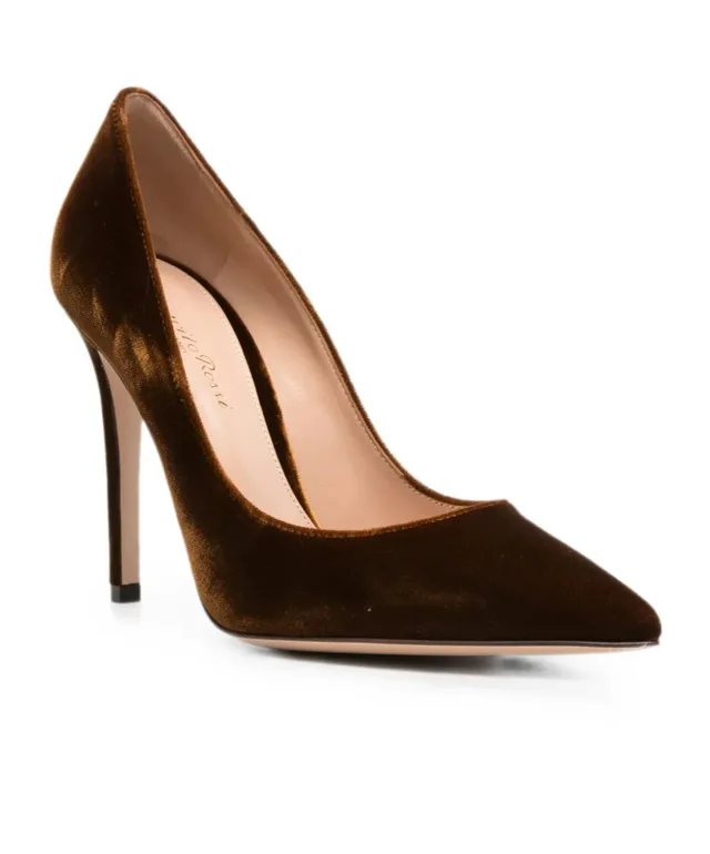 Gianvito Rossi pointed-toe velvet pumps, photo 2 of 4 from SENSER