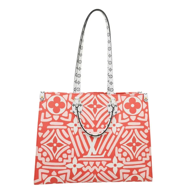 Louis Vuitton Onthego GM Crafty Monogram Giant Canvas Shoulder Bag Red in Red Canvas from Dallas Designer Handbags