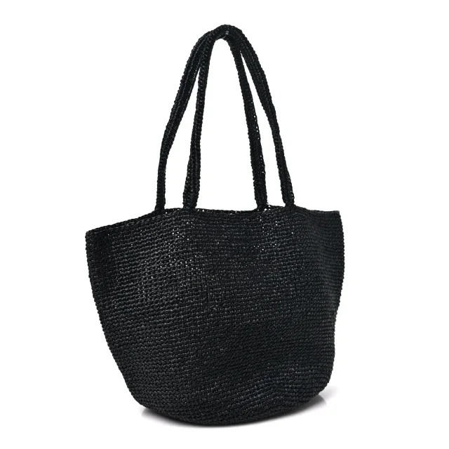 The Row Genevieve Tote Bag Black in Black Raffia from FASHIONPHILE, photo 3 of 9