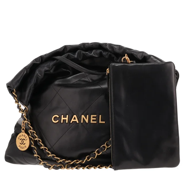 Chanel 22 handbag in Black Leather from Collector Square, photo 5 of 5