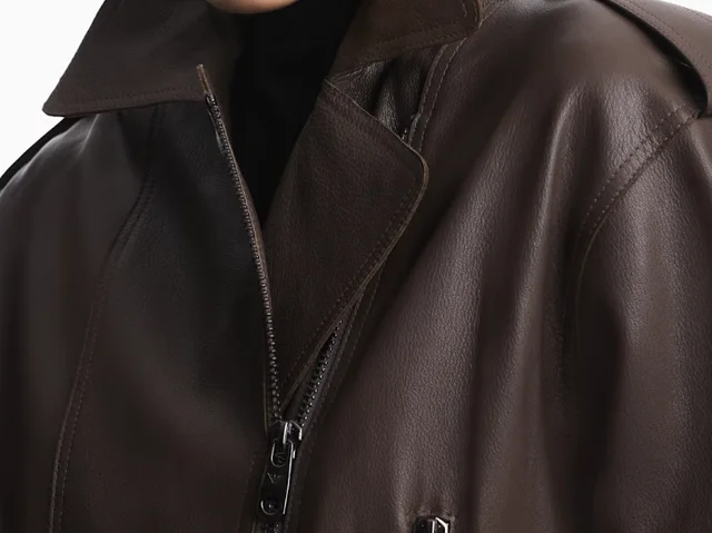 Emporio Armani belted leather jacket, photo 7 of 7 from SENSER