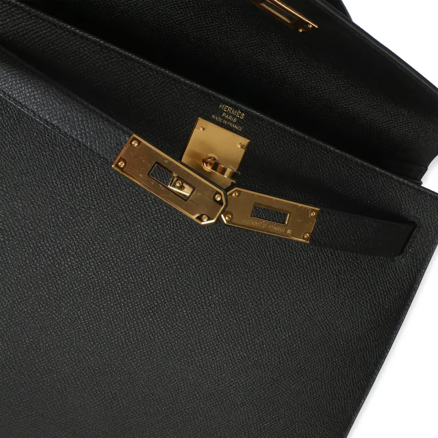 Hermès Epsom Sellier Kelly 28 GHW in Black Epsom leather from myGemma, photo 9 of 13