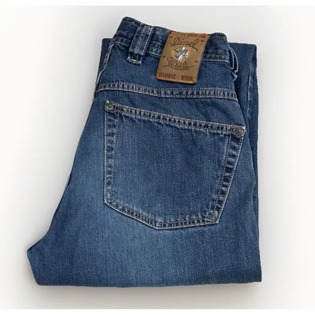 Vintage 90s Diesel Saddle Authentic Design Straight Jeans Size 27 Y2k Italy in blue from Poshmark