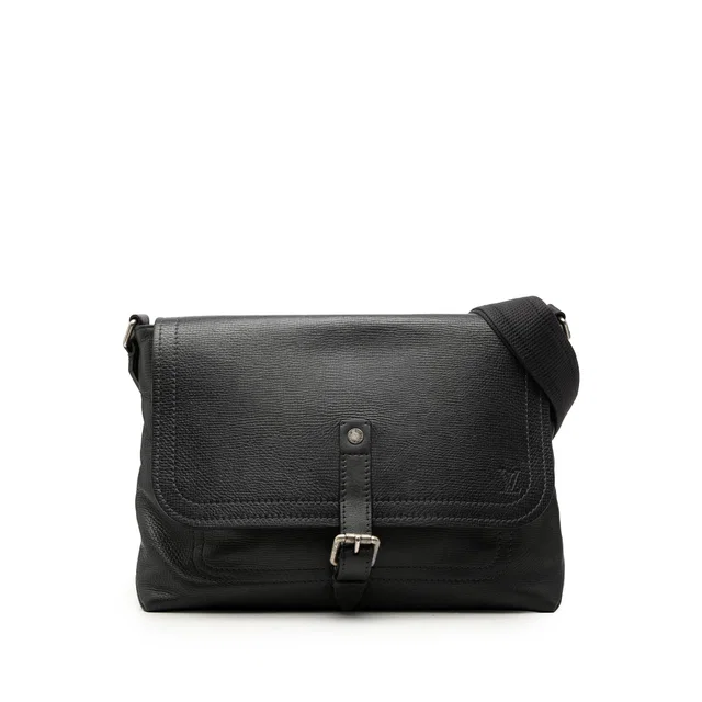 Black Louis Vuitton Utah Omaha Crossbody Bag in Black Leather from Designer Revival