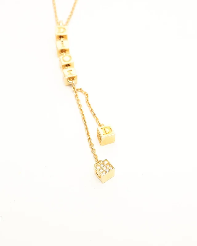Dior Logo Charm Necklace in Silk from A Retro Tale, photo 3 of 4