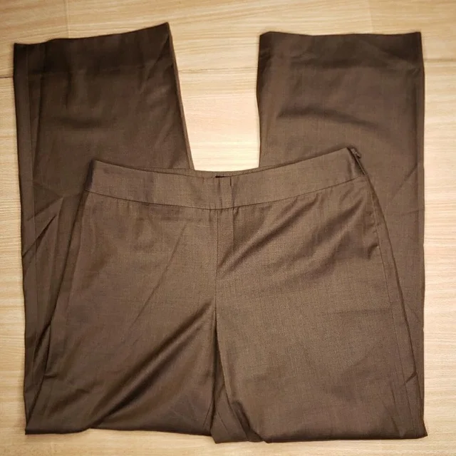 Giorgio Armani Womens Brown Side Zip Lana Wool Career Pants Trouser 46 (Us 10) in brown|red Wool from Poshmark