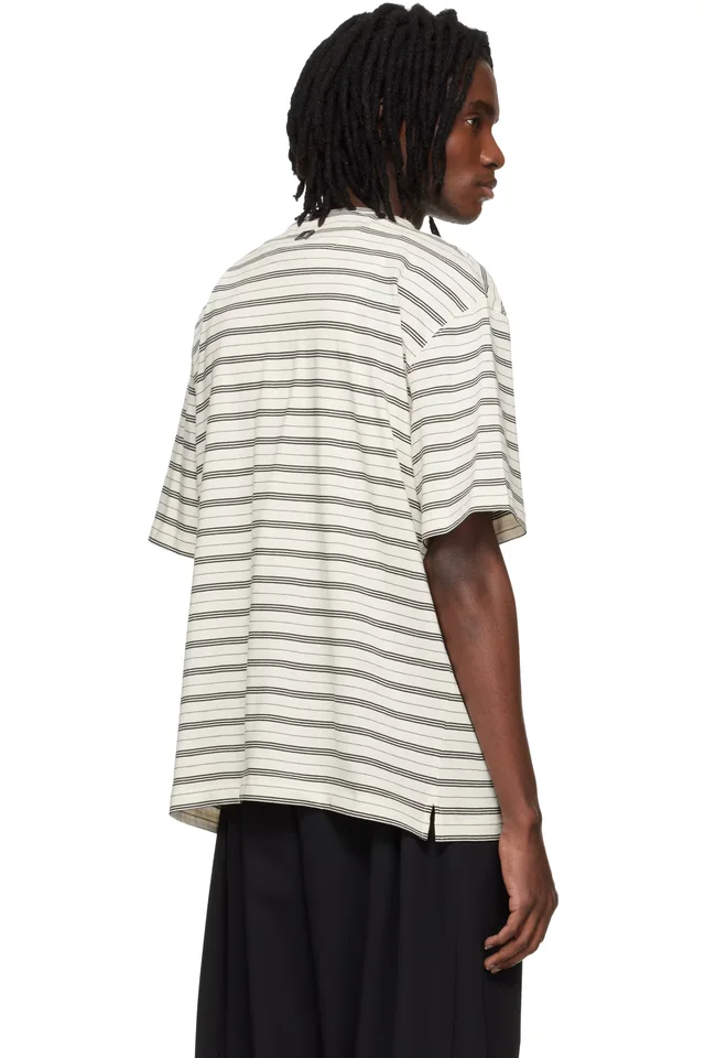 WOOYOUNGMI Off-White Striped T-shirt, photo 3 of 4 from SSENSE