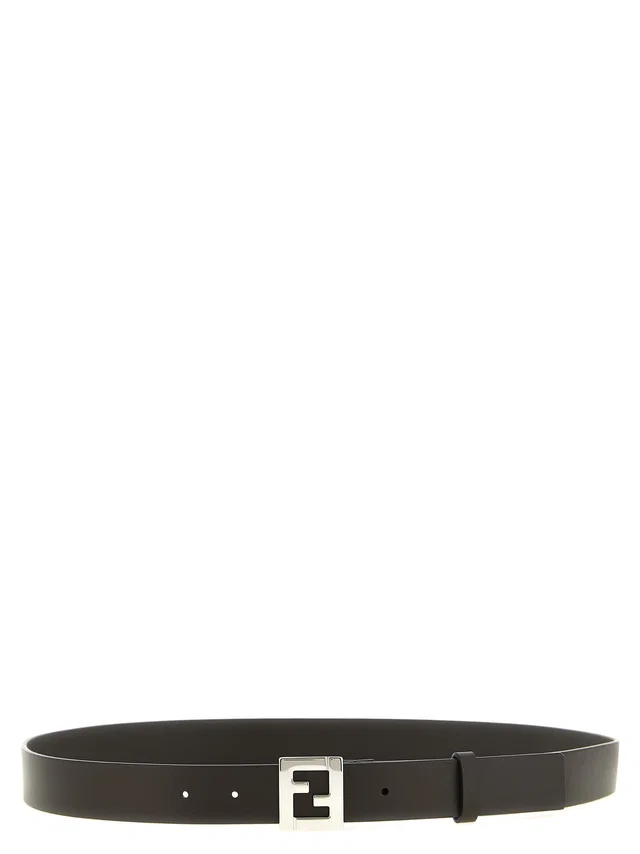 Fendi Ff Metal Buckle Belt — Brown Smooth Calf Leather in Brown Calfskin from HEWI