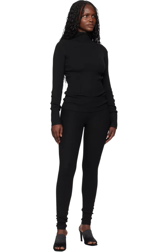 Fear of God ESSENTIALS Black Holiday Waffle Leggings, photo 4 of 4 from SSENSE