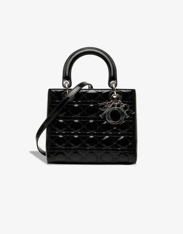 Dior Lady Medium Patent Black in Black Patent leather from SACLÀB