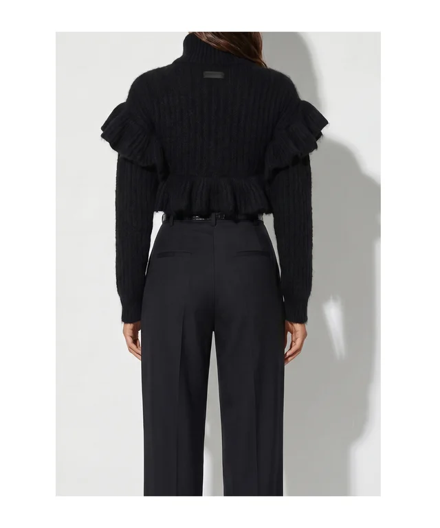 Elisabetta Franchi Ruffled Cropped Knitted Sweater, photo 3 of 3 from SENSER