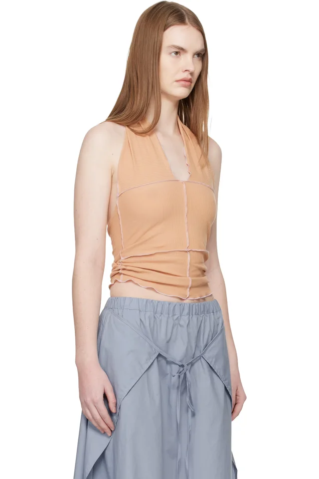 Baserange Tan Cinder Halter Top, photo 2 of 4 from SSENSE