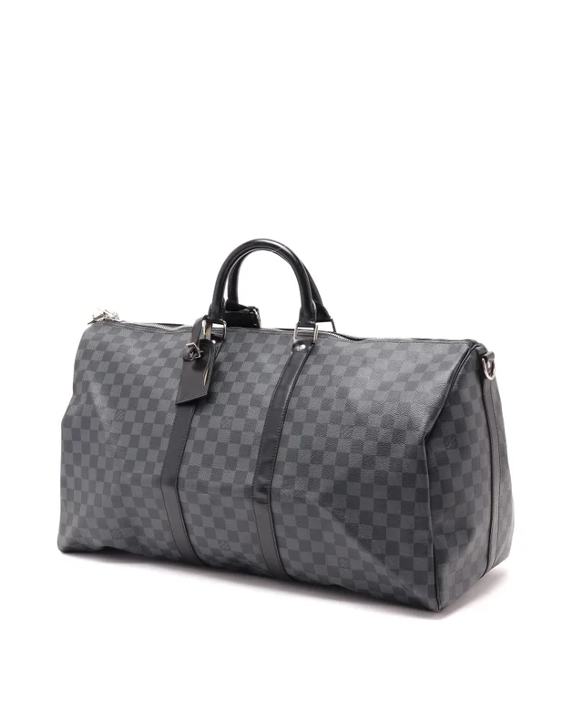 Louis Vuitton Damier Graphite Keepall 55 Bandoulière Weekend Bag in Grey Canvas from A Retro Tale, photo 2 of 10