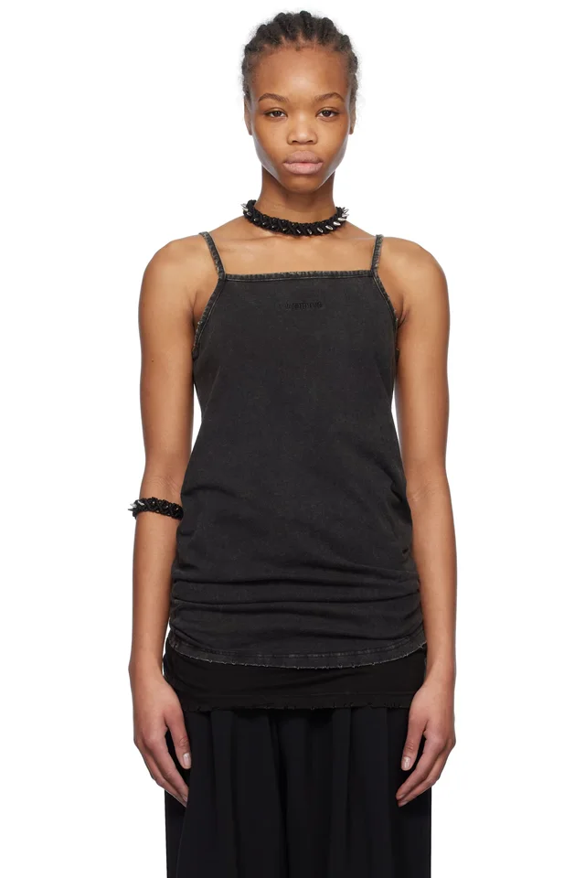We11done Black Layered Sleeveless Tank Top, image 1 of 1 from SSENSE