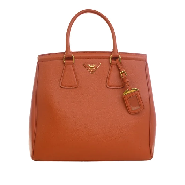 Orange Prada Saffiano Lux Parabole Tote in Orange Saffiano leather from Designer Revival