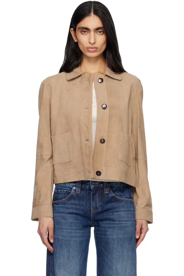 Tan Baia Suede Jacket, image 1 of 1 from SSENSE