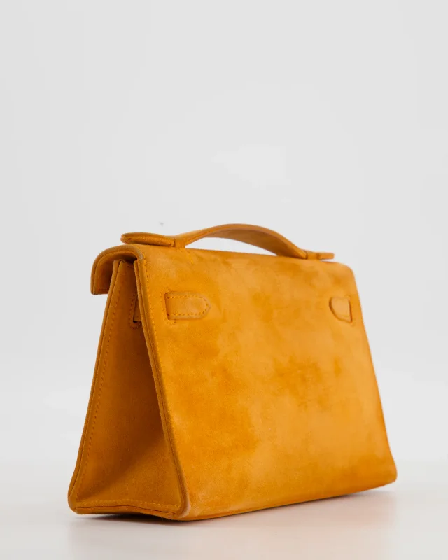 Hermès Vintage Mini Kelly Pochette Bag in Orange Calfskin from Sellier, photo 14 of 23