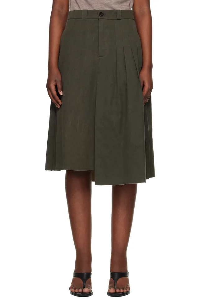 OUR LEGACY Gray Origami Midi Skirt, image 1 of 1 from SSENSE