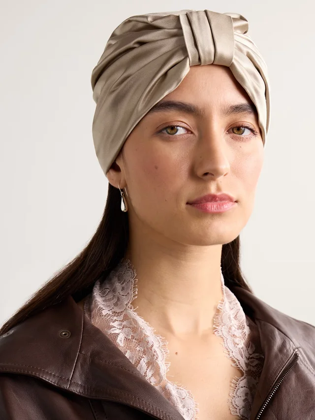 JENNIFER BEHR Sasha gathered duchesse-satin hair wrap in Beige, photo 2 of 2 from NET-A-PORTER (Canada)