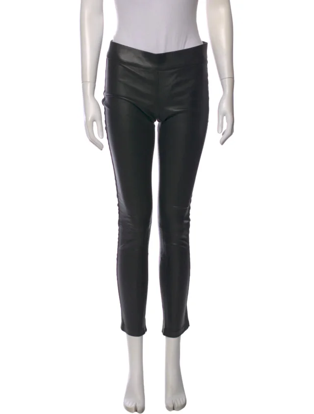 Alexander McQueen Leather Skinny Leg Pants in black Leather from The RealReal