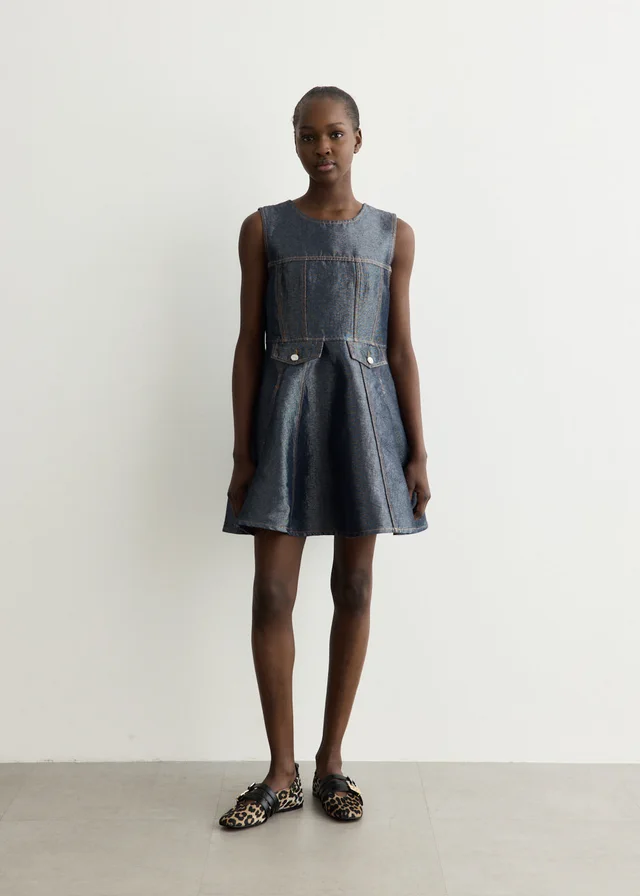 Ganni Shiny Weft Denim Mini Dress from Incu, photo 1 of 1