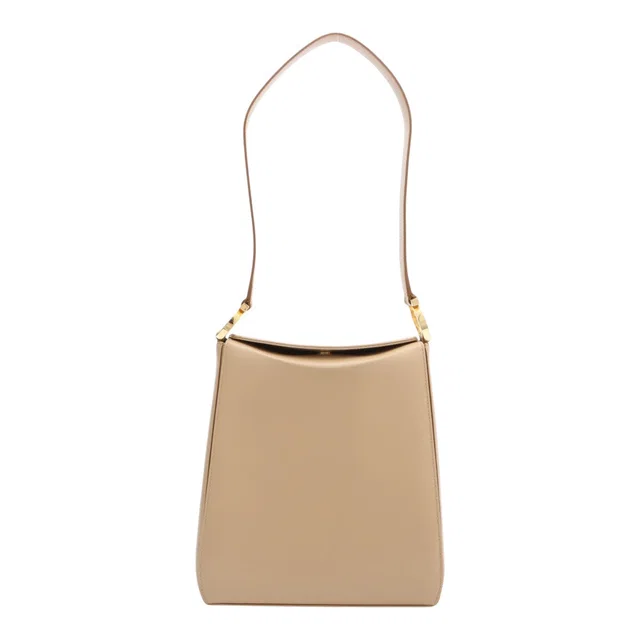 Ferragamo Gancini One-Shoulder Bag Beige in Beige Leather from VINTAGE QOO TOKYO