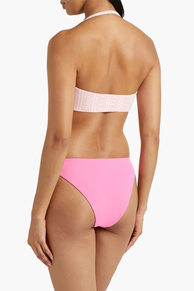 LemLem Stretch-Jacquard Bandeau Bikini Top in Baby pink, photo 3 of 5 from THE OUTNET