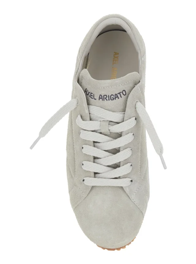 Axel arigato 'Tact' Grey Sneaker Low Top with logo lettering on the tongue in Suede Man in Grey 100% Calf, photo 7 of 8 from Gaudenzi Boutique