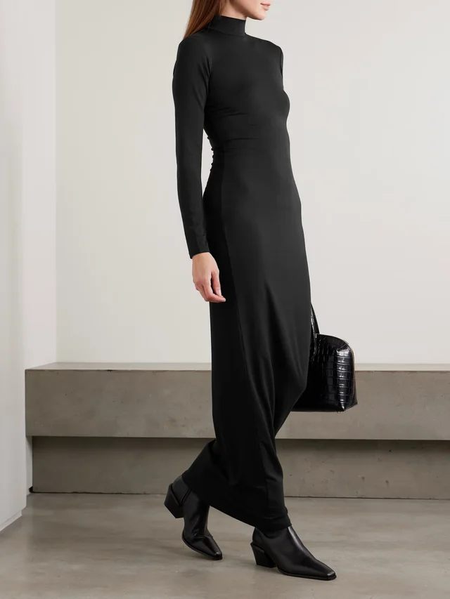 SKIMS Smooth Layers Turtleneck Long Dress - Obsidian in Black, photo 2 of 2 from NET-A-PORTER (Canada)