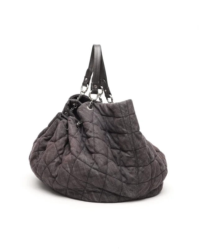 Chanel CC Denim Quilted XL Spirit Cabas Tote Bag in Denim from A Retro Tale, photo 3 of 9
