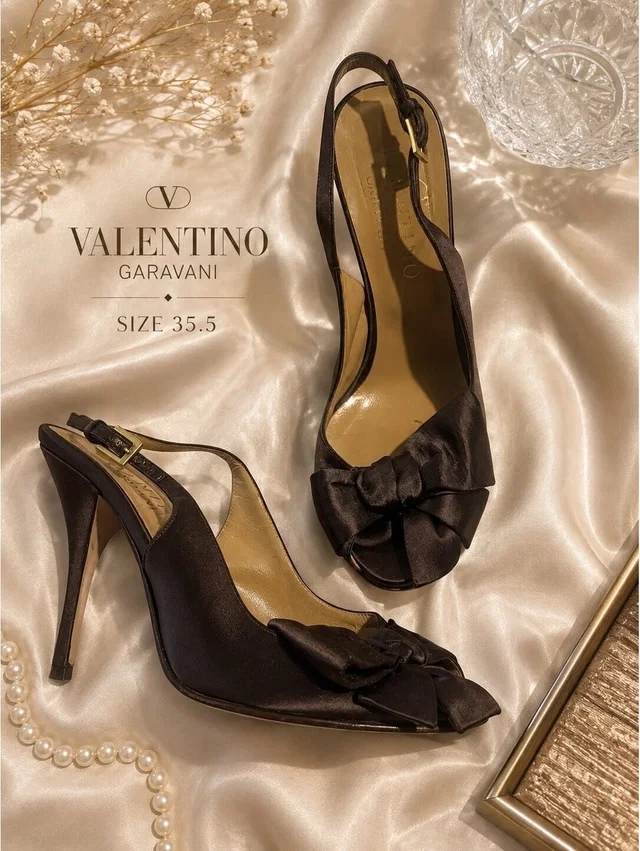 Valentino Garavani Bow Slingback Sandals - Size 35.5 in brown|red from Poshmark