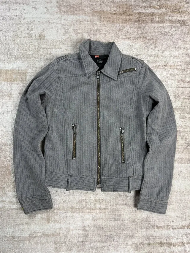 Diesel Vintage Women’s Ribbed Jacket – Grey in gray from Grailed