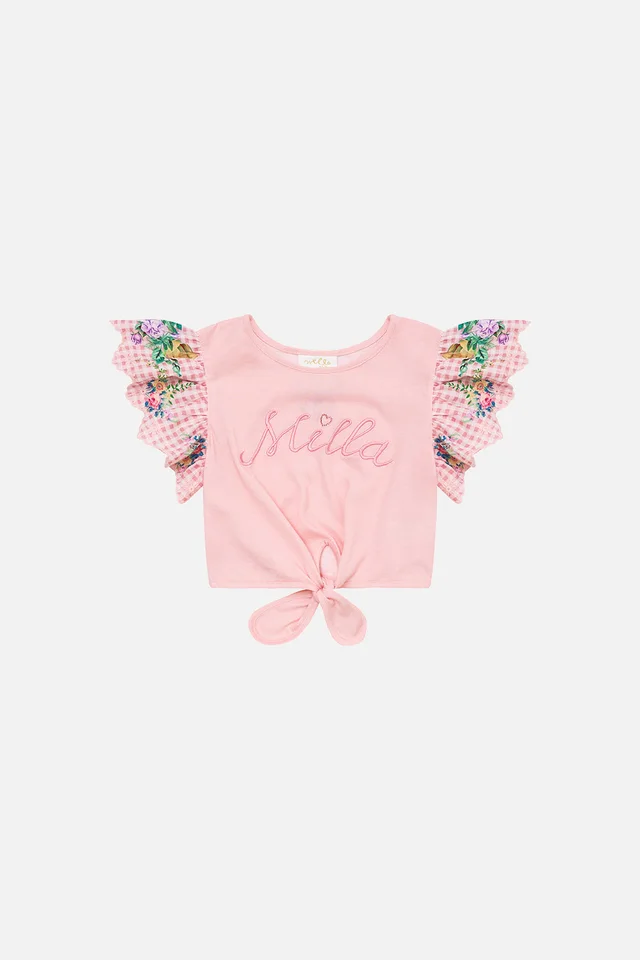 Camilla eBoutique KIDS CROPPED EMBROIDERED TEE WITH TIE 12-14 LISBON LULLABY from CAMILLA, photo 1 of 1