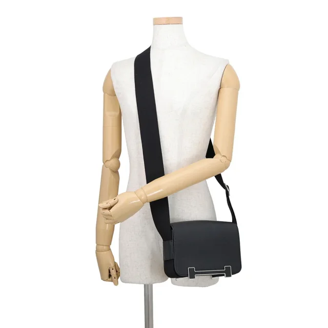 Hermès Geta Black Chevre Myzore Goatskin in Black Goatskin from GALLERY RARE, photo 4 of 17