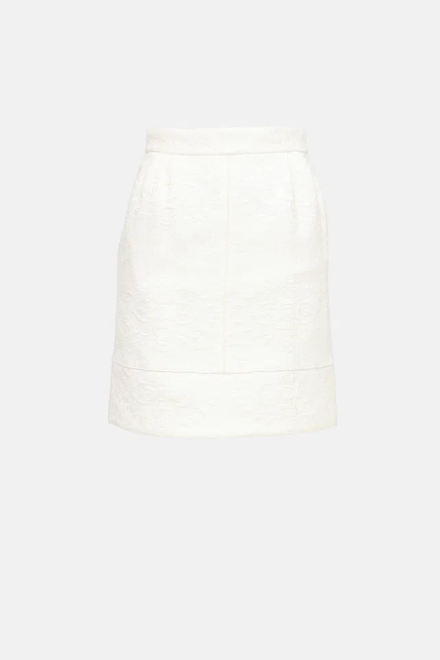 Louis Vuitton Embroidered Skirt in Silk from VSP Consignment