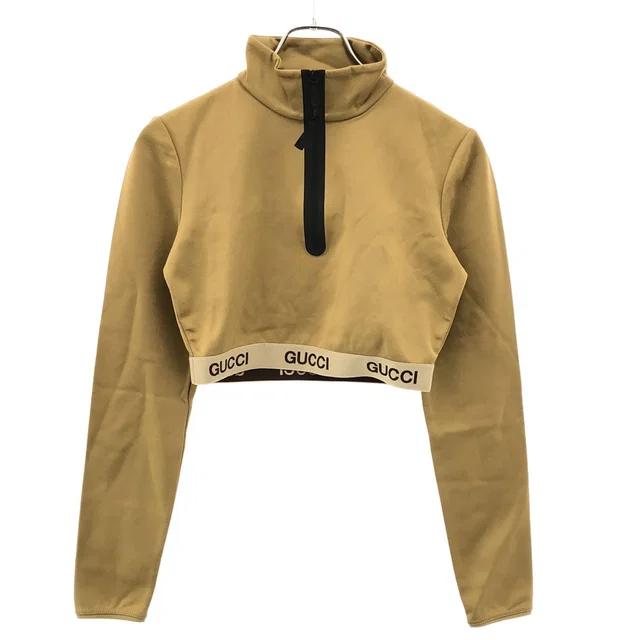 Gucci Half Zip Top Fitness Wear Brown in Brown Nylon from The Reluxe