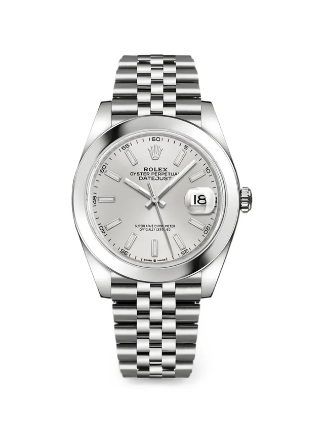 Rolex Datejust Jubilee 41mm watch - men - stainless steel - One Size - Silver in silver|gray from Farfetch