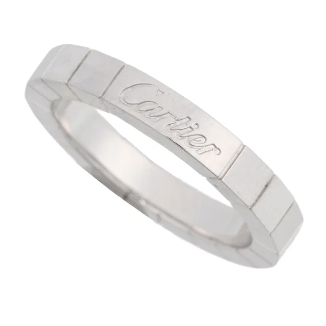 Cartier 18K Lanier Ring #50 White Gold in White from VINTAGE QOO TOKYO