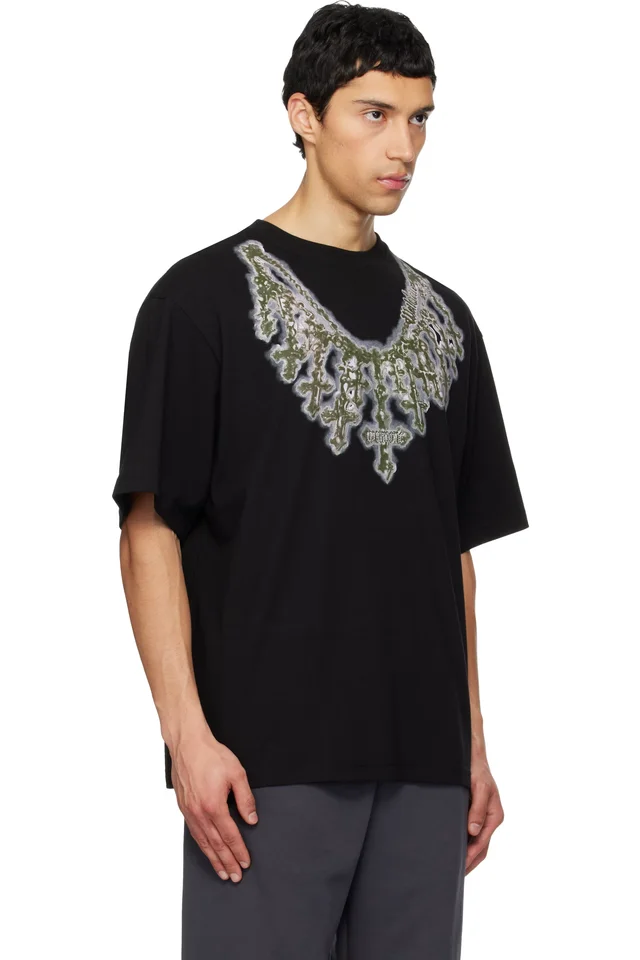 We11done Black Cross Necklace T-shirt, photo 2 of 4 from SSENSE