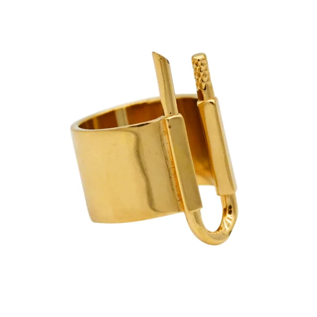 Givenchy Gold U Lock Ring in Gold from Clotheshorse Anonymous
