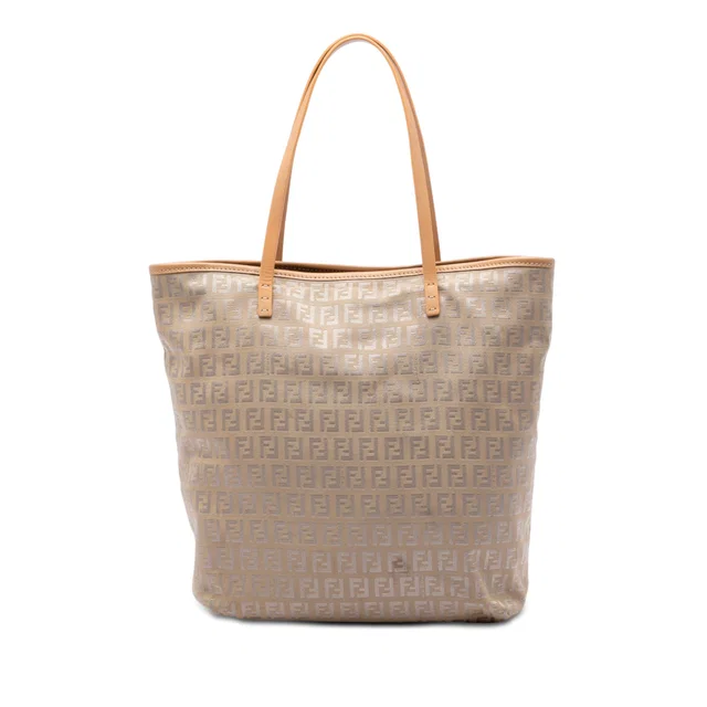 Beige Fendi Zucchino Canvas Tote in Beige Canvas from Designer Revival