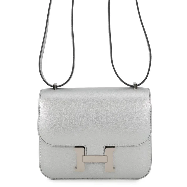 Hermès Constance 3 Miroir Argent Chevre Shamqila Size Mini in Silver Goatskin from GALLERY RARE