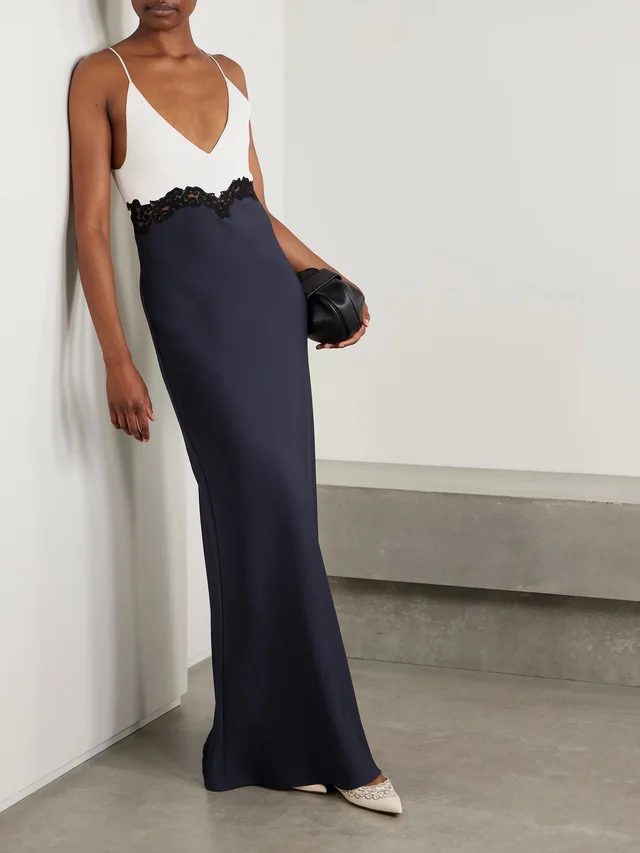 GABRIELA HEARST Amaryllis lace-trimmed silk maxi dress in Blue, photo 2 of 2 from NET-A-PORTER (Canada)