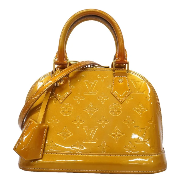 Louis Vuitton Handbag Vernis Alma BB Beige Poodle 2-Way Bag in Beige from The Reluxe