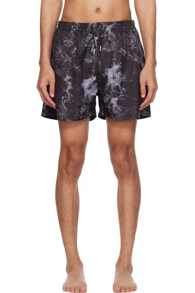 Stockholm (Surfboard) Club Black Embroidered-Logo Swim Shorts, image 1 of 1 from SSENSE