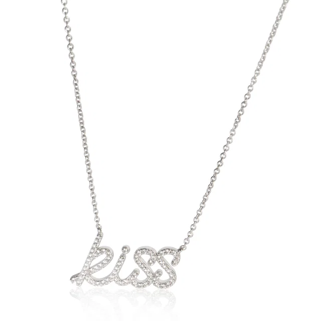 Tiffany & Co. White Gold Diamond Paloma Picasso Graffiti Kiss Pendant 18k in White from HEWI