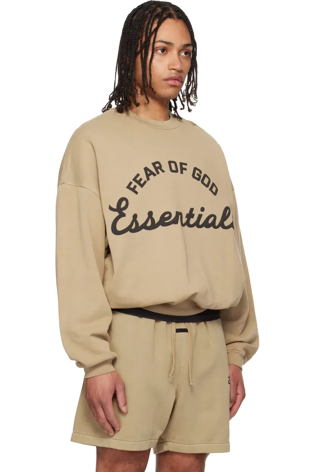 Fear of God ESSENTIALS Beige Training 90s Crewneck Sweatshirt, photo 2 of 4 from SSENSE