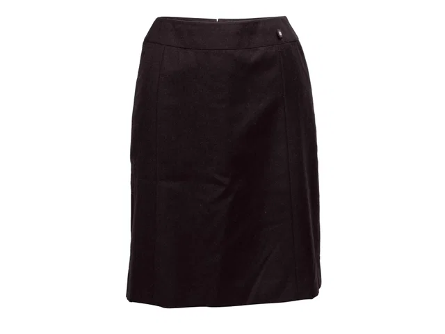 Charcoal Chanel Wool & Cashmere Pencil Skirt Size FR 36 in Cashmere from Designer Revival