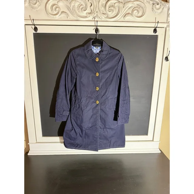 Coach Navy Blue Trench Coat Gold Buttons Lined Women Size 4 in blue from Poshmark