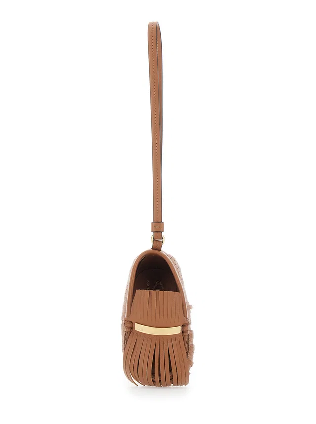 Tod's Fringe Mini Bag — Brown Calf Leather in Brown Calfskin from HEWI